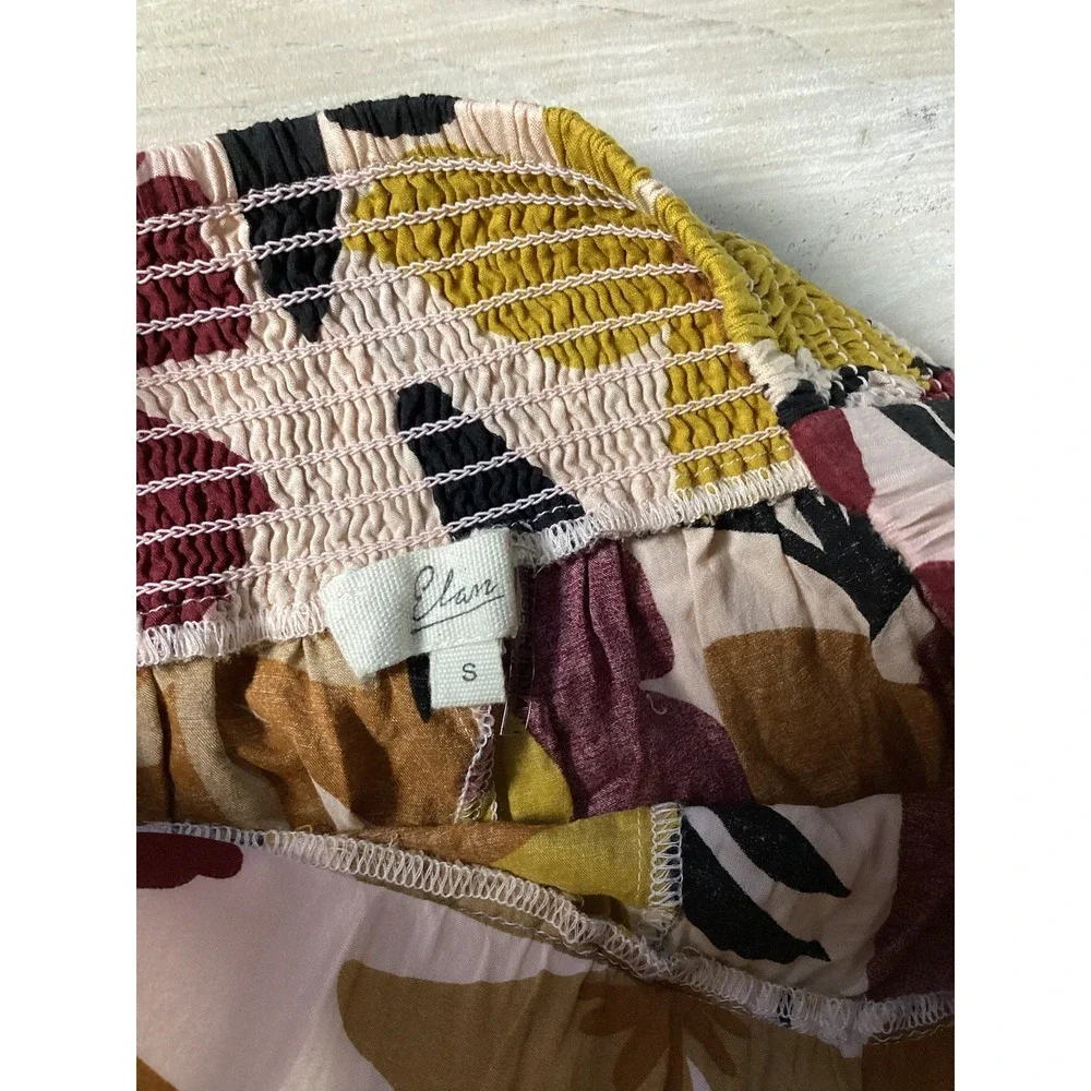 Elan Floral Pants Orange Burgundy Fall Palazzo Pants Women's Small Boho Hippie - Picture 7 of 9